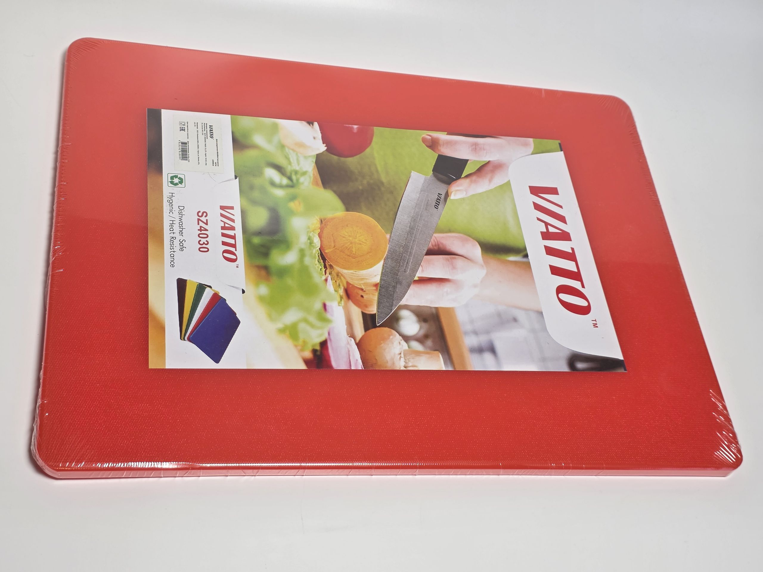 Доска разделочная 400x300x12мм VIATTO код SZ4030red пластиковая профессиональная (для сырого мяса) цвет красный