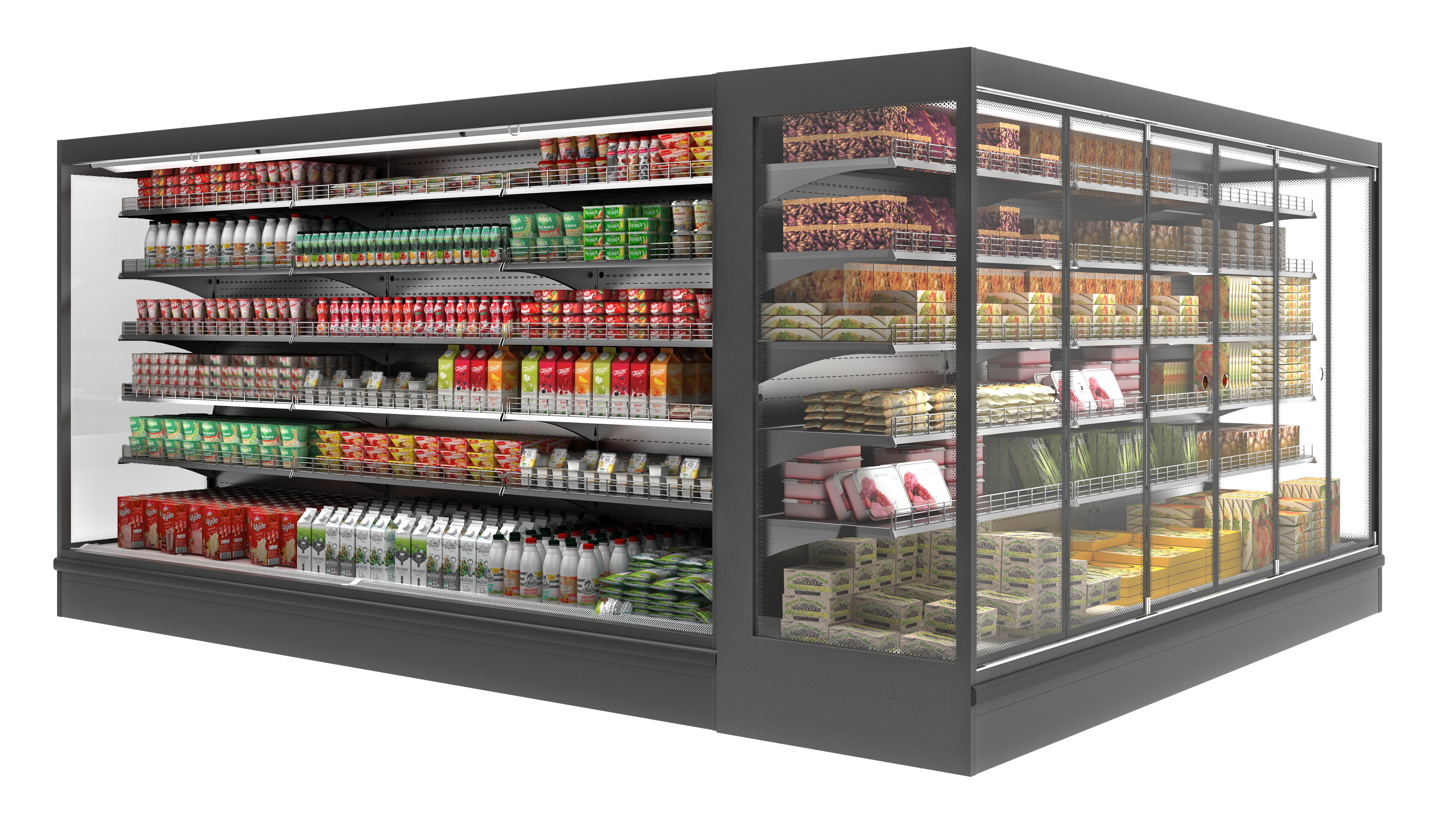 Пристенные охлаждаемые стеллажи POLAIR Monte MH