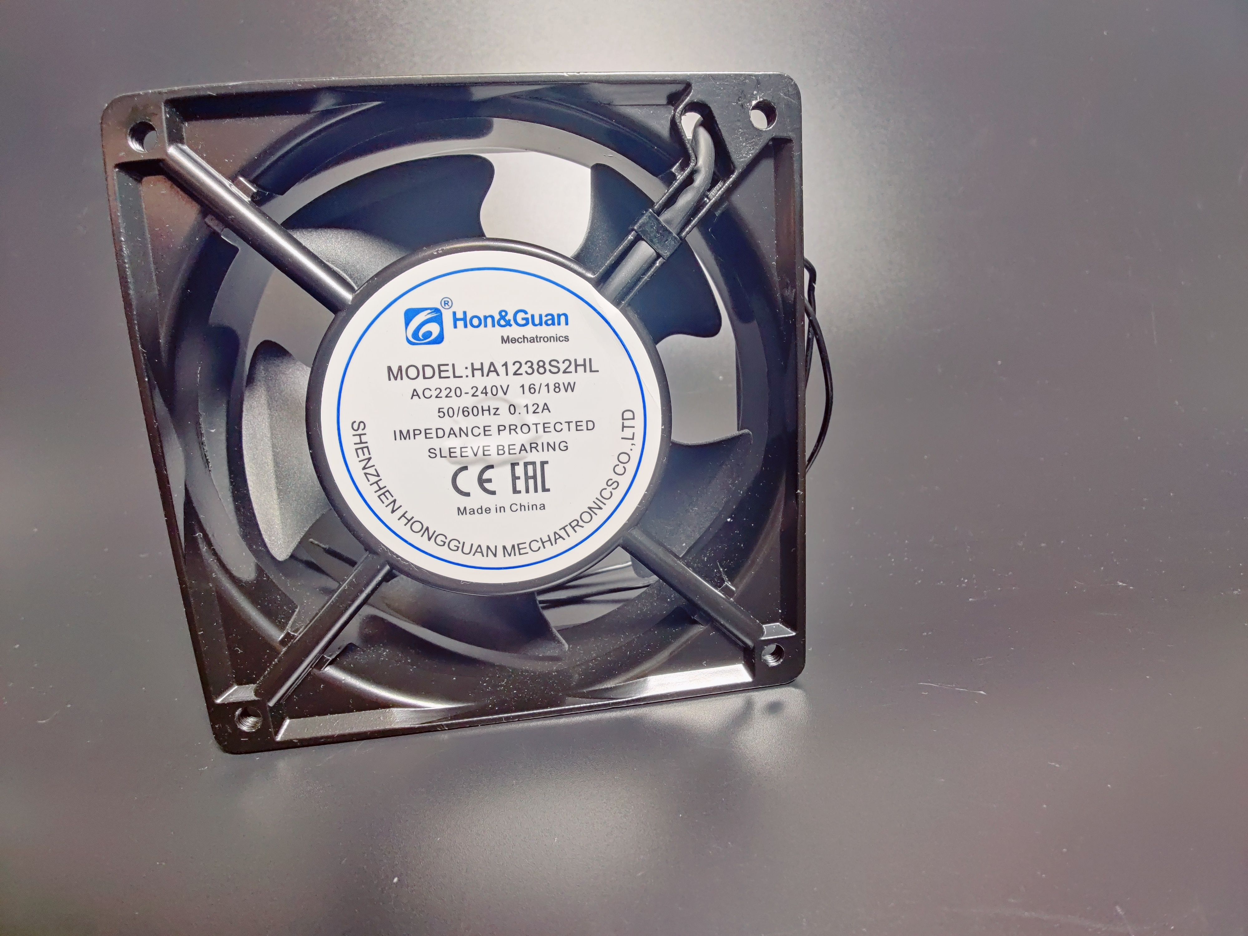 Вентилятор 120х120х38 (YJF 12038) HA1238A2HSL 220v втулка