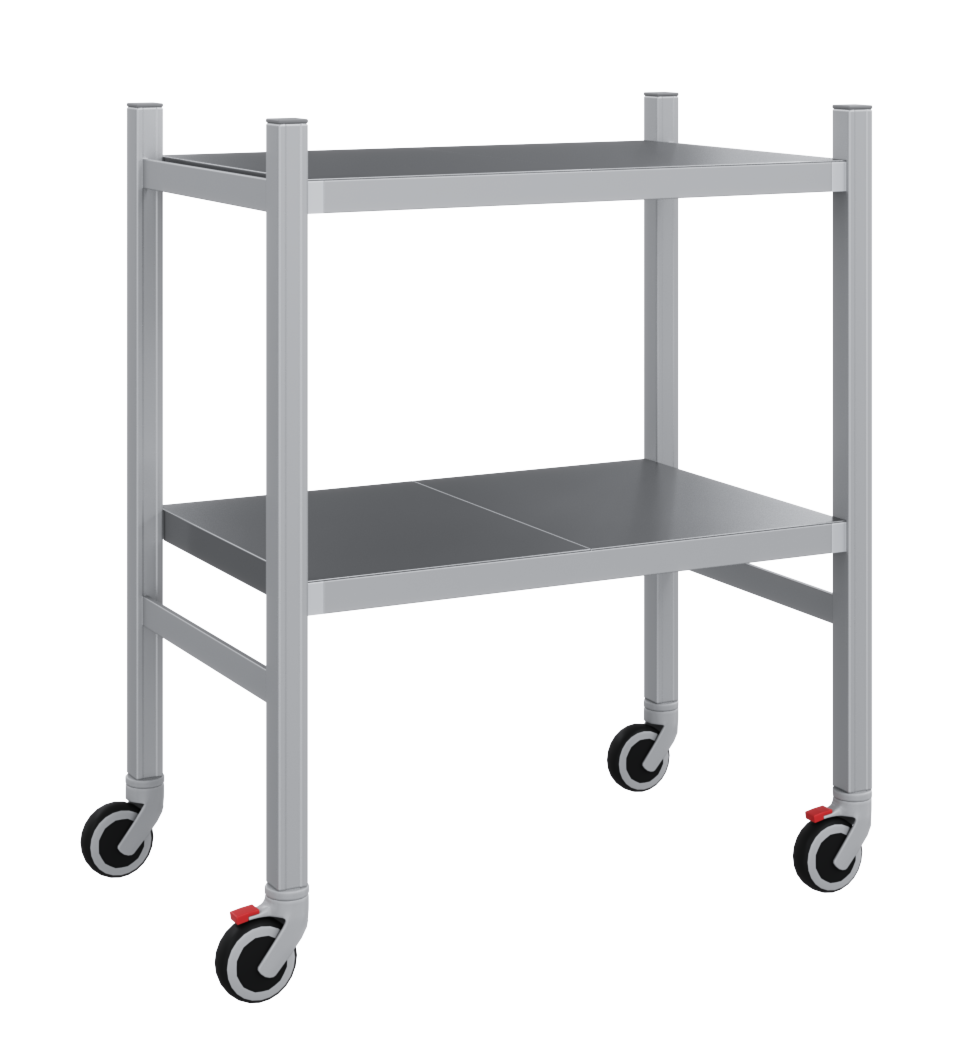 Мобильный стеллаж-тележка LOAD.ME.MOBILE INOX, 2 яруса, Г400, В1100