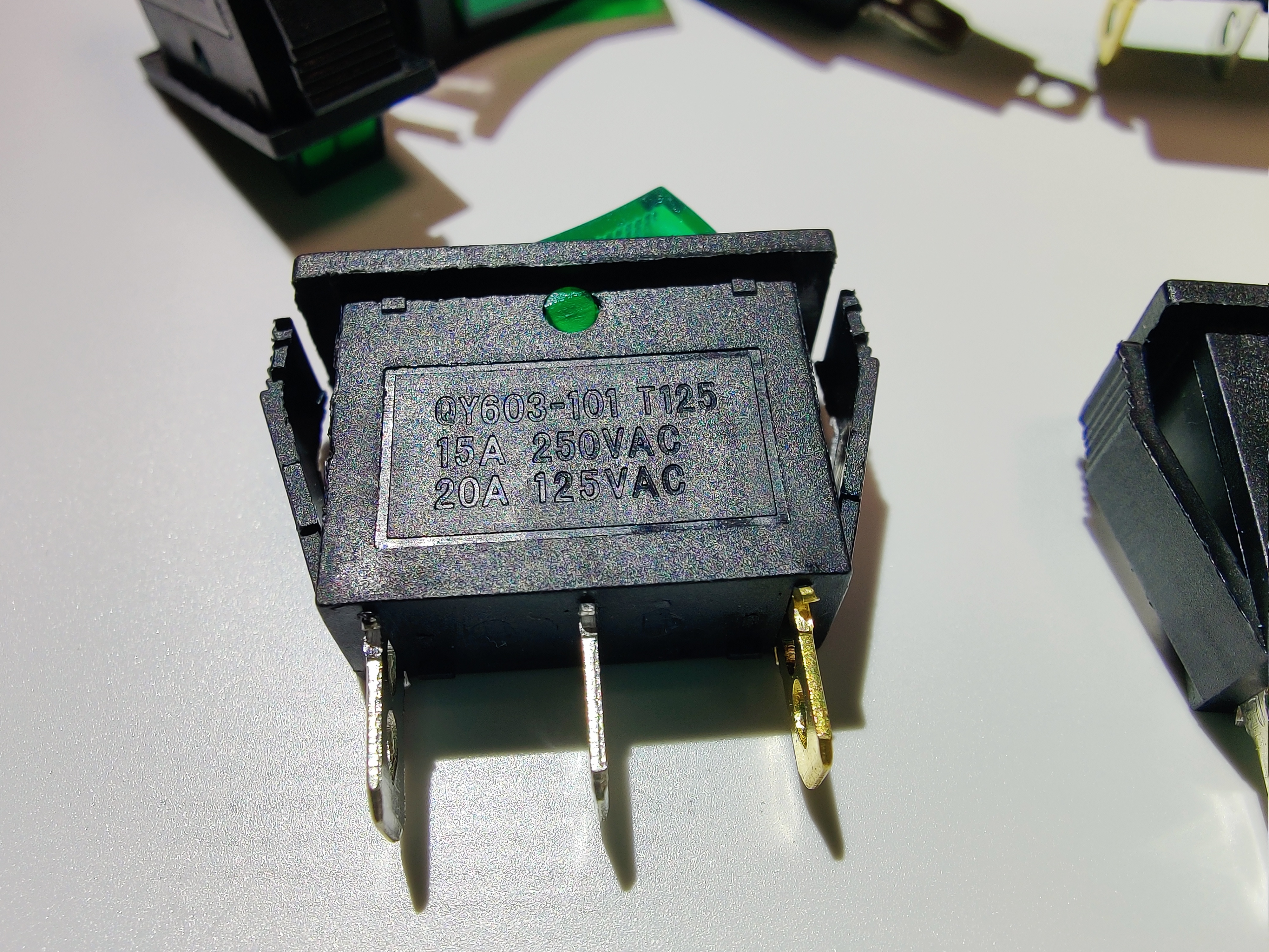 Переключатель SС 791, 3с 220V, 15A  зеленый (16463/210917/0015163)