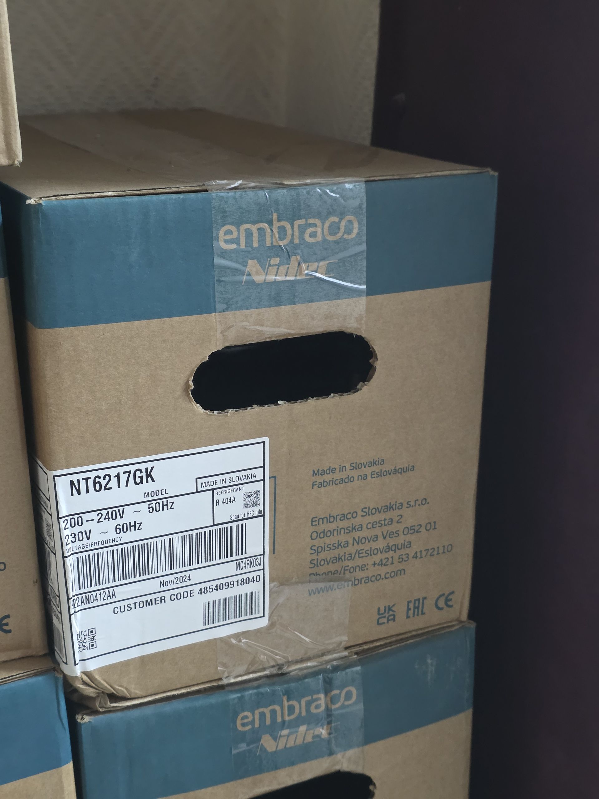 Компрессор NT6217GK Embraco R404a 799Вт MBP, HBP код 922AN0412AA