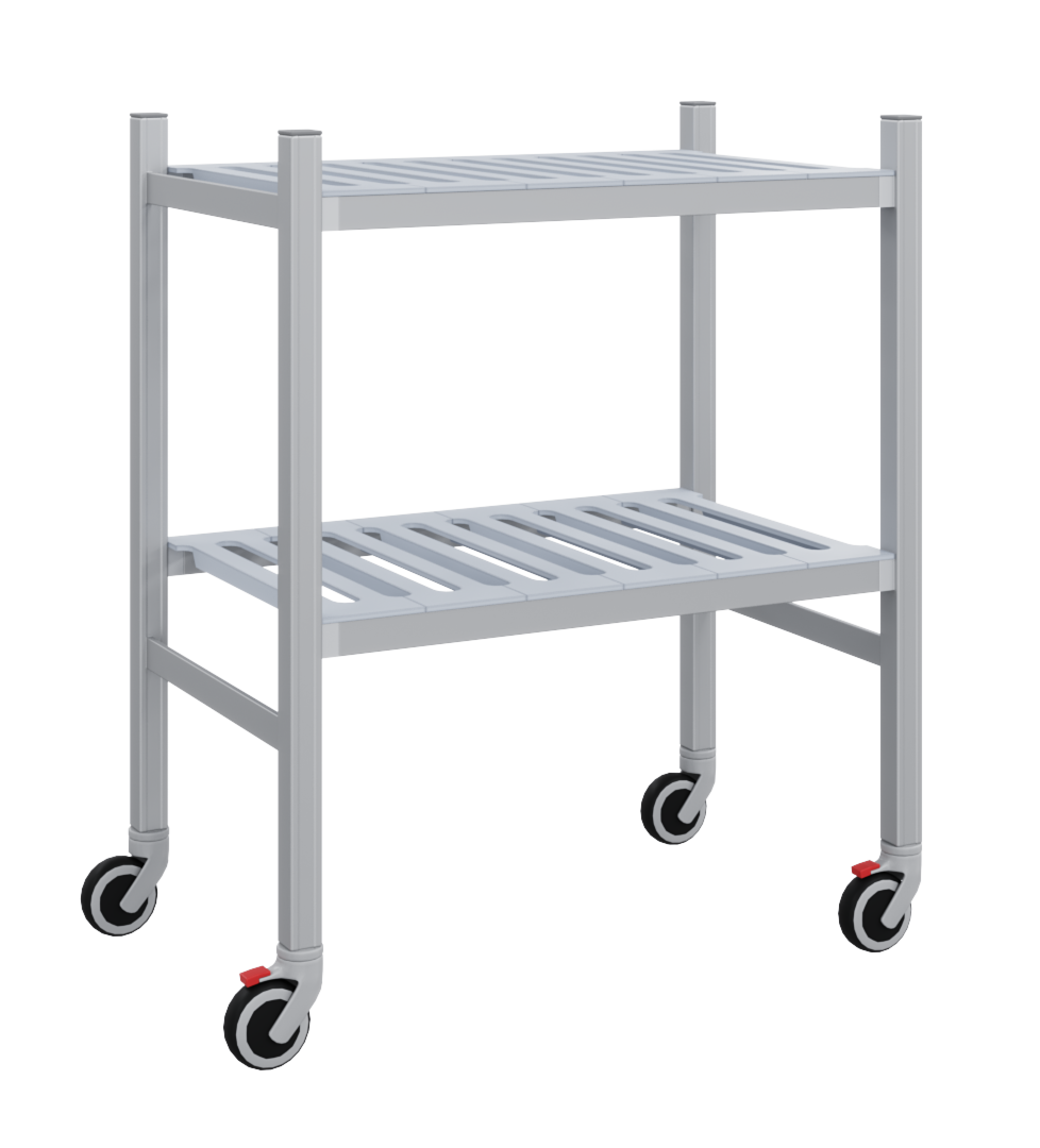 Мобильный стеллаж-тележка LOAD.ME.MOBILE POLY, 2 яруса, Г400, В1100