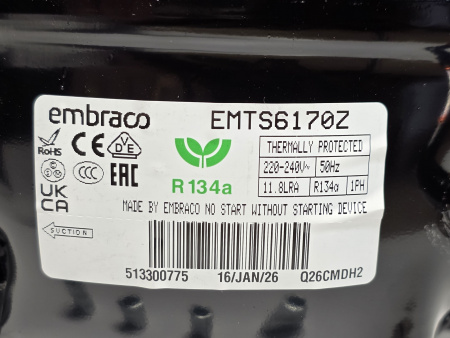 Компрессор EMTS 6170 Z Embraco HBP (Ткип. 7.2C Тконд. 54.4C) - 809Вт R134