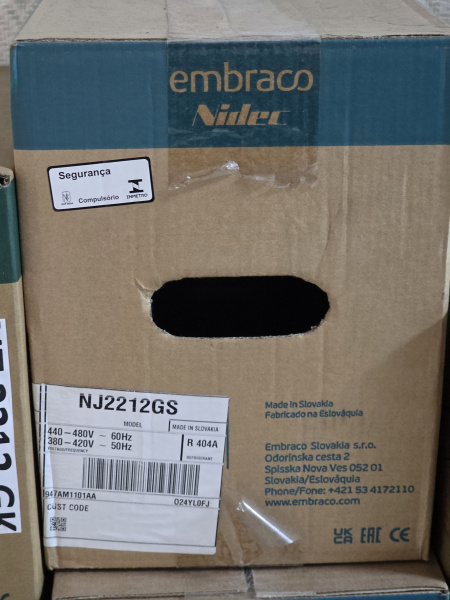 Компрессор NJ2212GS Embraco R404a LBP 1481Вт код 947AM1101AA