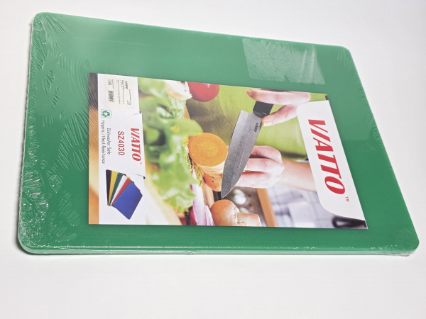 Доска разделочная 400x300x12мм VIATTO код SZ4030green пластиковая профессиональная (для фруктов и овощей) цвет зеленый