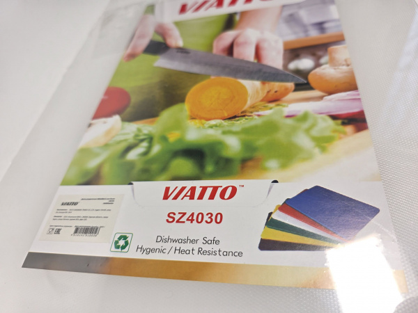 Доска разделочная 400x300x12мм VIATTO код SZ4030white пластиковая профессиональная (для молочных продуктов и хлеба) цвет белый