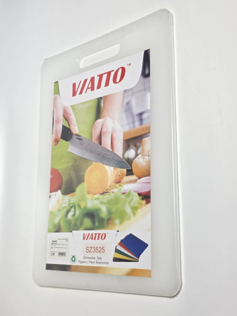 Доска разделочная 350x250x8мм VIATTO код SZ3525white пластиковая профессиональная (для молочных продуктов и хлеба) цвет белый