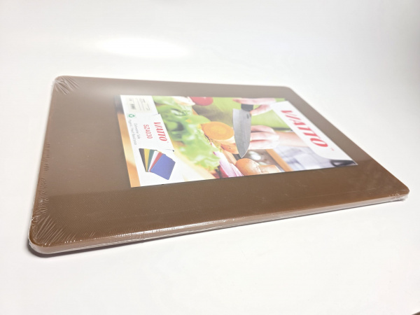 Доска разделочная 400x300x12мм VIATTO код SZ4030brown пластиковая профессиональная (для колбас и вареного мяса) цвет коричневый