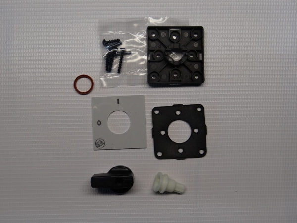 Переключатель ПЭП- Панель серебрянная, черная ручка 48х48 