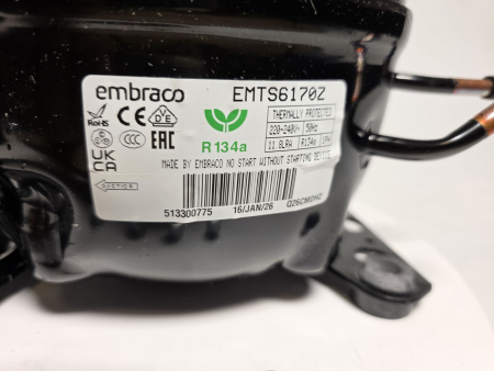 Компрессор EMTS 6170 Z Embraco HBP (Ткип. 7.2C Тконд. 54.4C) - 809Вт R134