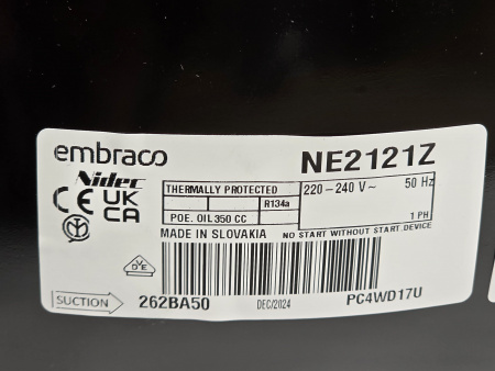 компрессор NE 2121Z R134a Embraco 251Вт LBP код 262BA50M2AJ