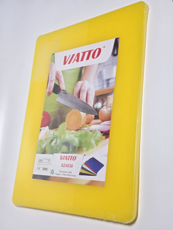 Доска разделочная 400x300x12мм VIATTO код SZ4030yellow пластиковая профессиональная (для сырой птицы) цвет желтый