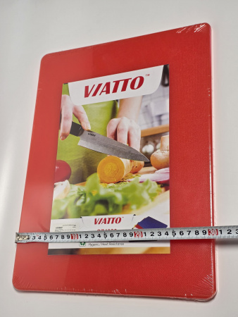 Доска разделочная 400x300x12мм VIATTO код SZ4030red пластиковая профессиональная (для сырого мяса) цвет красный