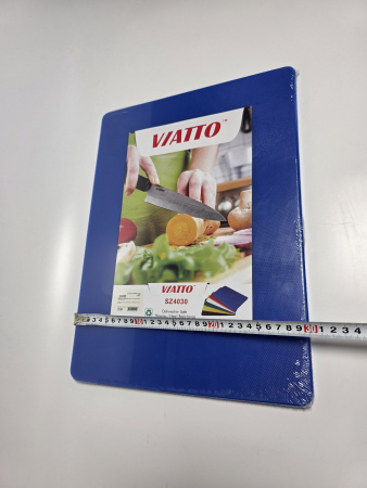 Доска разделочная 400x300x12мм VIATTO код SZ4030blue пластиковая профессиональная (для рыбы и морепродуктов) цвет синий
