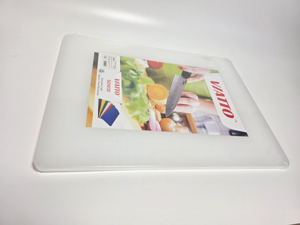 Доска разделочная 400x300x12мм VIATTO код SZ4030white пластиковая профессиональная (для молочных продуктов и хлеба) цвет белый