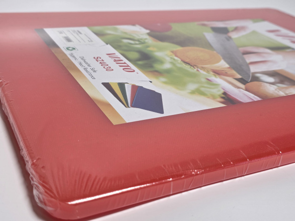 Доска разделочная 400x300x12мм VIATTO код SZ4030red пластиковая профессиональная (для сырого мяса) цвет красный