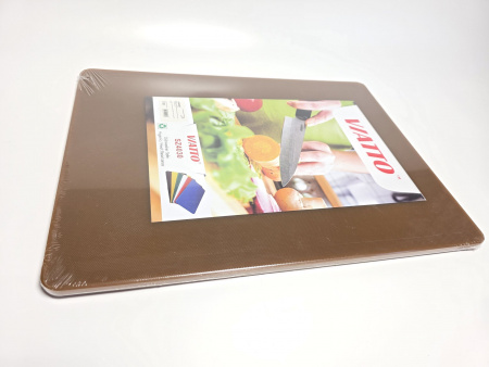Доска разделочная 400x300x12мм VIATTO код SZ4030brown пластиковая профессиональная (для колбас и вареного мяса) цвет коричневый